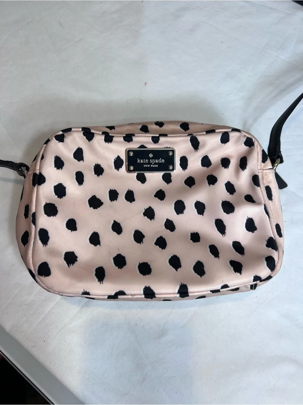 Kate Spade Blake Avenue Mindy Flamingo Dot crossbody bag in light pink and black